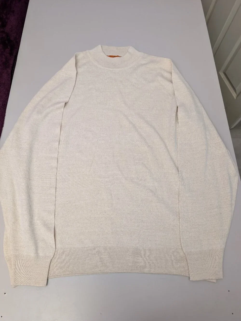 Christian Couture Untouchable Collection Cream Mock Neck Wool Blend Sweater 4XL